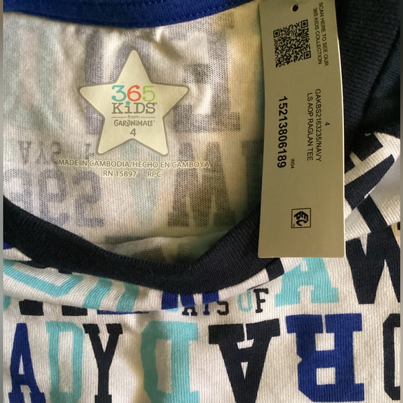 Garanimals 365 Kids Boys Raglan Long Sleeve T-Shirt Size 4 NWT - Picture 3 of 11